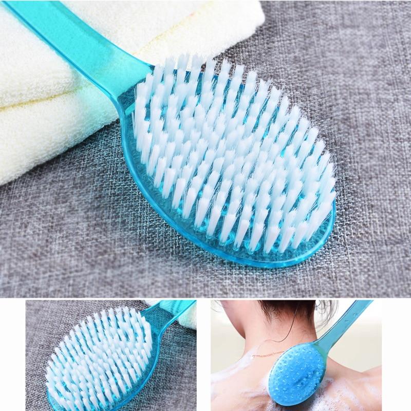 Long Handled Plastic Bath Shower Back Brush Scrubber Skin Cleaning