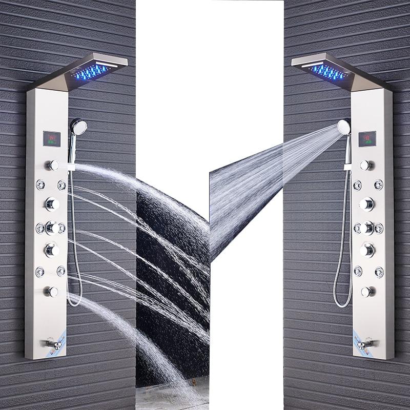 Multi-Function Digital Display Shower Panel Stainless Steel Bath Shower ...